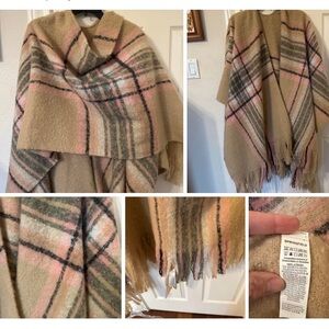 Springfield Plaid Fringe Shawl Scarf